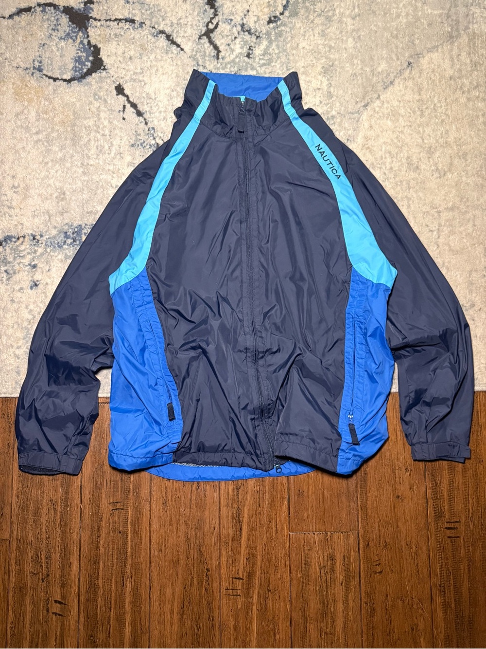 Nautica Colorblock Windbreaker Jacket Navy Blue XL